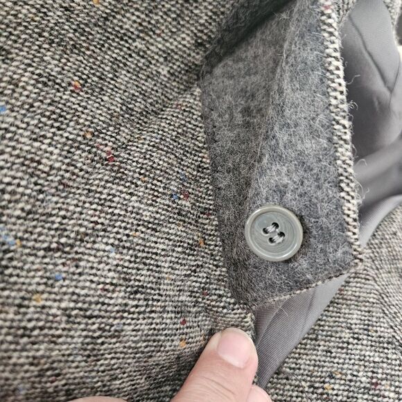 Stewart County 44L Tall Tweed Classic Wool Sport Coat Elbow Patch Throat Latch - Picture 9 of 16